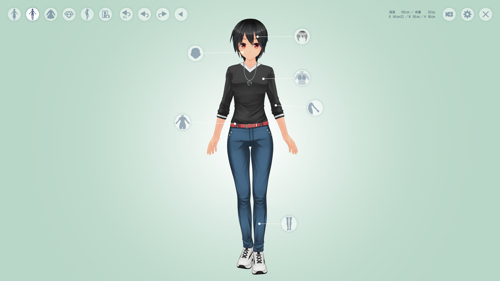 直接選択UI - 上半身フォーカス